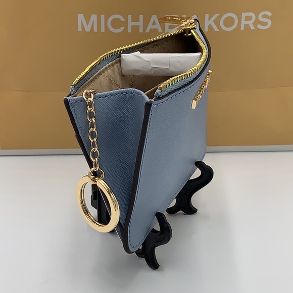 MICHAEL KORS SMALL TOP ZIP
COINPOUCH WITH ID CARD PALE BLUE 
COLOR - Picture 9 of 11